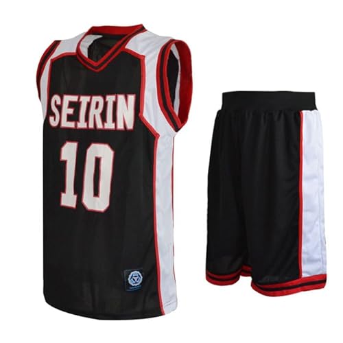 Men's Basketball Jersey Set 10th Kagami Taiga Cosplay Set (Black, L)