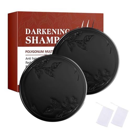 Darkening Shampoo Bar, Polygonum Multiflorum Black Hair Soap, Natural Bar Shampoo for Women & Men, Nourishing and Moisturizing (2PCS)