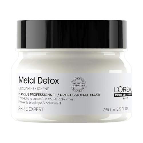 L'Oréal Professionnel Paris Metal Detox Hair Mask - Sulfate-Free Deep Conditioner & Treatment For Dry or Damaged & All Hair Types, Prolongs Color, Prevents Damage & Adds Softness