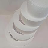 Oasis Supply 5 Piece Round EPS Foam Fake Cake Set / Dummy Cake Set - 5" High by 6" 8" 10" 12" 14" -- Stack up to 5 Tiers