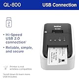 Brother QL-800 High-Speed Professional Label Printer, Plug & Label Feature, Brother Genuine DK Pre-Sized Labels, Multi-System Compatible – Black & Red Printing Available (Required USB Cable Included)