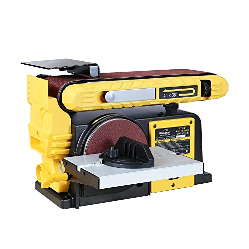 Woodskil 4.5-Amp Belt & Disc Sander Combo, 4x36 in. Belt & 6 in. Disc Sander with 3/4HP Motor, Upgraded Model