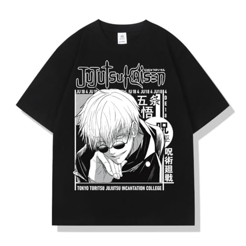 Generic Unisex Anime T-Shirt,Yuji Itadori T-Shirt,Gojo Satoru T-Shirt,Fashion Trend Couple T-Shirt, Medium, Black 1