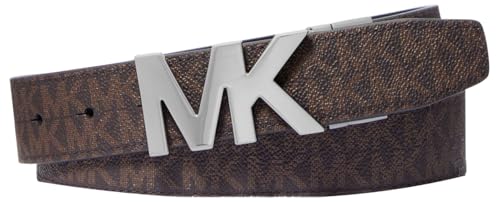 Michael Kors Men's 34mm Reversible Mk Buckle Belt, Brown/Black, 34