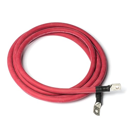 Spartan Power 5 Foot 4/0 AWG Red SpartanFlex Battery Cable with 5/16" Ring Terminals