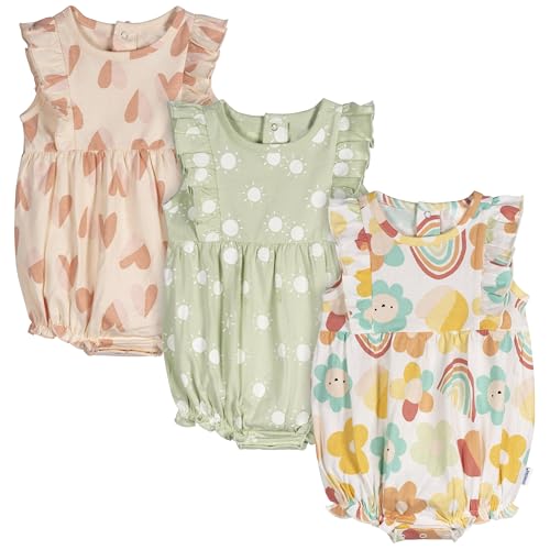 Onesies Brand Baby Girls' 3-Pack Romper, Garden, 6-9M