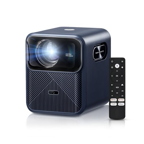 4K Supported Projector with Android TV 11, Wanbo Mozart 1 Pro 1200 ANSI Smart Projector with WiFi and Bluetooth. 16W Speakers, Auto Focus & Keystone, Built-in Streaming Apps & Google Store