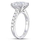 CGSRING 14K White Gold Moissanite Engagement Ring, 4CT 8x10mm Radiant Cut Engagement Rings, 14K Solid Gold Moissanite Ring for Women (5)