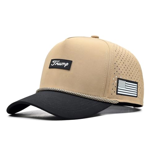 Curves & Clubs Trump Golf Hat - Trump Hat's for Men - Trump Funny Cap American Hat USA Hat (US, Alpha, One Size, Tan)