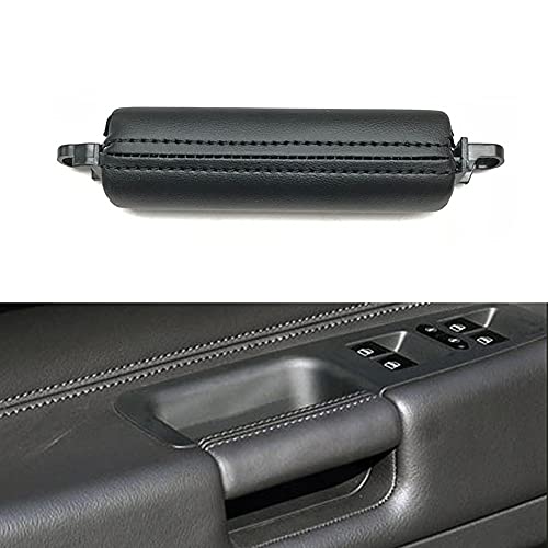 Goodithy Upgraded Interior Car Leather Front Left Door Handle Replacement for Volkswagen Touareg 2003-2010 (Black)
