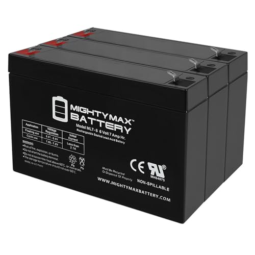 Mighty Max Battery 6V 7Ah SLA Battery Replacement for Light Alarms LL6-3 Pack