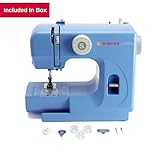 SINGER M1000 Lightweight & Portable Sewing Machine With 32 Stitch Applications, LED Light & Top drop-in bobbin for Hems | Great for Mending - Blue