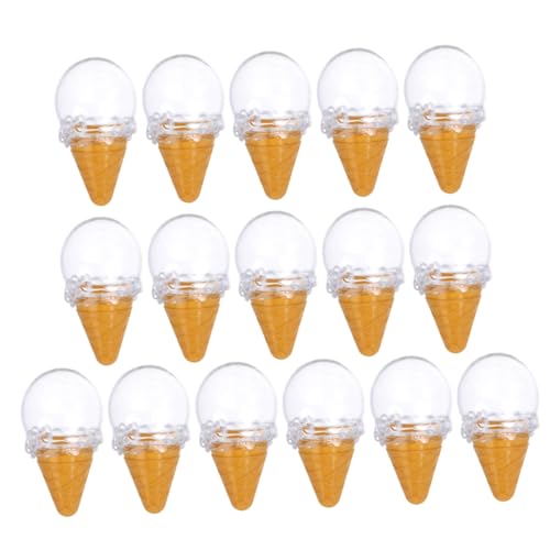 KONTONTY 16Pcs Yellow Plastic Ice Cream Candy Boxes Clear Round Container for Party Favors for Home Decor and Celebrations