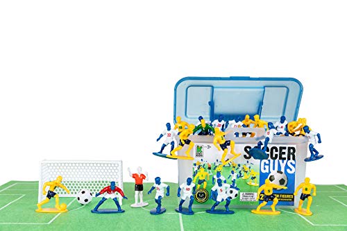Kaskey Kids Soccer Guys – Blue/Yellow Inspires Kids Imaginations with Endless Hours of Creative, Open-Ended Play – Includes 2 Teams