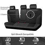 CAR PASS 3D Foam Mesh Leather Back Bench Car Seat Covers,Breathable Rear Seat Cover Universal Fit for Cars Sedans SUVs Vans Trucks 95% Automotive Backseat, Black