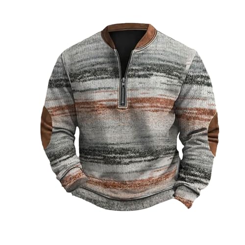 1/4 Zip Pullover Mens Stand Collar Sweatshirt Aztec Knit-Pattern Top Fall Western Vintage Long Sleeve Sweatshirt Sweat Jacket Try+Before+You+Buy++Clothing Where+Is+My+of+Order