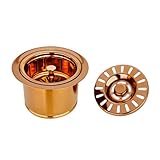 Akicon Kitchen Sink Copper Finish Garbage Disposal Flange Stopper, One Size Disposal Rim, Fit 3-1/2 Inch Standard Sink Drain Hole 2.85" Height, Rose Gold