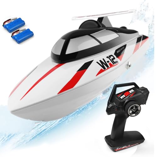 Ssccgym WL912-A Ready to Go RTR Medium Remote Control Boat RC Watercraft WL912 Fast 35km/h Alloy Parts for Hobby Beginners Experts (1 Battery)