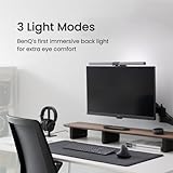 BenQ ScreenBar Halo LED Monitor Light/Wireless Controller/Adjustable Brightness and Color Temperature/Eye-Care Monitor Light Bar/No Screen Glare/Space Saving/Curved Monitors/USB Powered