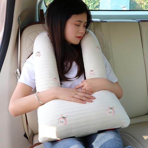 BINGGA Cartoon Pattern Auto Pillow 68cm/27inch Length Family Travel Cushions Adjustable & Easy to for Drives Passenger