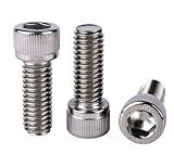 KOSJETHAS M2.5 x 6mm Socket Head Cap Screws DIN912 Bolts, 304 Stainless Steel 18-8, Allen Socket Drive, Bright Finish, Machine Full Thread, Quantity 100