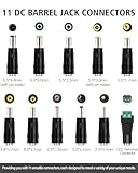 USB to DC 5V Power Cable, DC 5.5x2.1mm Plugs Charging Cord with 11 Interchangeable Jack Connectors Charger Adapters for Lightsaber, Moon Lamp, Speaker, Router, Mini fan and More 5Volt 3Amp Electronics