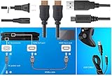 BRENDEZ Replacement Set of Cables,- HDMI Cable with Ethernet Male to Male + USB Cable + Power Cord Compatible with Sony PlayStation 4 Pro and PlayStation 4 PS4 Gaming Console (6-FEET)