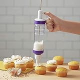 Dessert Decorating Syringe Set, Icing Dispenser Cupcake Filling Injector, 7 Icing Nozzles, 3 Cream Scrapers Frosting Making Dessert Cream Piping Syringe Nozzles Kits for Cake Cookies Decoration