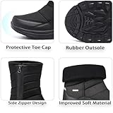 SILENTCARE Mens Winter Mid-Calf Snow Boot Fur Warm Waterproof Slip On Outdoor Athletic