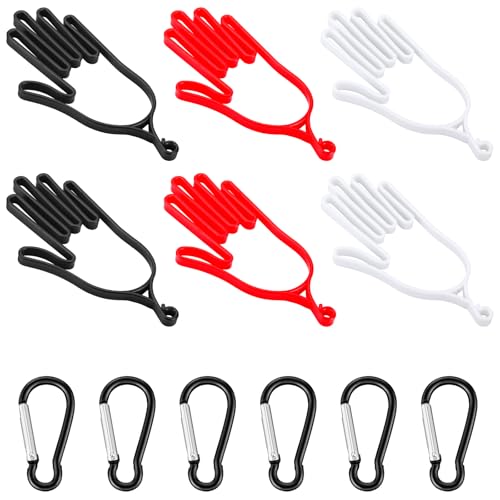 Simgoing 6 Pcs Golf Gloves Holder with 6 Metal Hanging Hooks Golf Gloves Stretcher Support Keeper Glove Drying Rack Gloves Shaper Tool Accessories Men Women Golfer