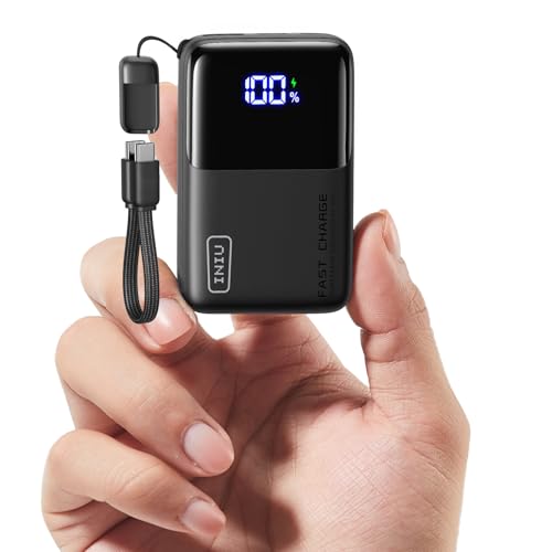 INIU Portable Charger, Ultra Small 10000mAh 45W PD Power Bank, USB C in&Out Fast Charging Battery Pack, Travel Essentials Powerbank for iPhone 16/15/14/13 Pro Max, iPad mini/Air, Samsung S22 S27 etc