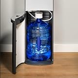 GE Bottom-Loading Tri-Temperature Water Dispenser | 5 Gallon Water Cooler for Home or Office | 3 Temperature Settings | Taller 13" Dispenser Height | No Lift Bottom Loading | LED Light | Charcoal