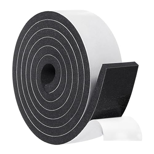 Yotache Foam Weather Stripping Adhesive 2" x3/8", Door Jamb Weather Seal Neoprene Window Foam Tape Outdoor Car Weather Stripping Roll, Total 6.5 Feet Long