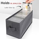 NUSWOR Upgrades CD Storage Box - Perfect CD Case Storage Solution, Stackable CD Organizer with Lid, 4Pack CD Holder 14.37 x 5.5 x 6.3 Inches - Holds 140 Jewel Cases - Grey