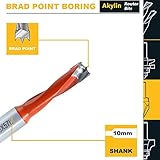 Akylin 3 Pcs 10mm Shank Hinge Boring Set, Solid Carbide Tipped, 35mm Diameter Hole for Hinge and Screw,57mm Total Length, Matched Replacement Bits for Hinge Boring Machine