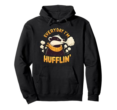 Everyday I'm Hufflin' Huffle Puff Cute Honey Badger Animal Pullover Hoodie