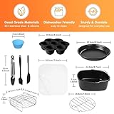 Air Fryer Accessories for Cosori, 10 Piece Square Accessories for COSORI 5.8 QT 6.0 QT, Instant Vortex Plus 6QT and Larger Air Fryers, Including Cake & Pizza Pan, Rack & Skewer, Egg Bite Mold, etc.