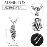 ADMETUS Angel Wings Necklace Sterling Silver Single Wing Necklace for Men Guardian Angel Pendant Jewelry Wing Gifts for Men