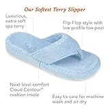 Acorn Women's Spa Thong Slippers with Cloud Contour Comfort - Arch Support and Plush Fluffy Terry Lining, Perfect for Beach, Camping, Poolside, or Bathroom Wear, Natural, 6.5 - 7.5