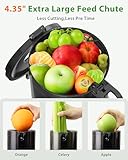 Juicer Machines, ECOSELF Cold Press Juicer with 4.35" Large Feed Chute Fit Whole Fruits and Vegetables, Juice Extractor Self Feeding Effortless for Batch Juicing, Easy to Clean, High Juice Yield