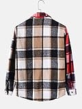 ZAFUL Classic Plaid Shirt for Men Plaid Print Flannel Shirt Deep Red S