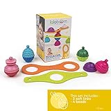 Lalaboom - Soft Links and Educational Beads - Learning Toy – Step by Step Shapes and Colors Construction Game for Children from 10 Months to 4 Years. Preschool Beads to Assemble - 10 Pieces - BL680