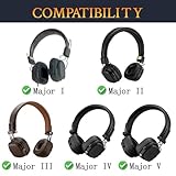 SOULWIT Cooling Gel Replacement Ear Pads Cushions for Marshall Major I/II/III/IV/V ANC Bluetooth Wireless/Wired Headphones, for Major 1/2/3/4/5 Headset, Earpads with Noise Isolation Foam - Black