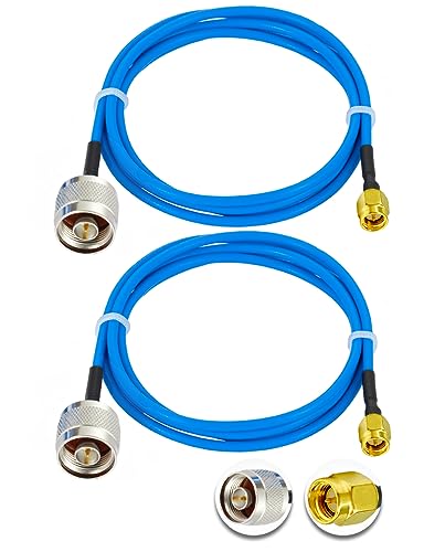 POBADY 2PCS SMA Male to N Type Male RF Coaxial Cable N Type RF Coax Pigtail Cable 3.3ft/1m RG405 SMA Male 50 Ohm Low Loss Extension Cable