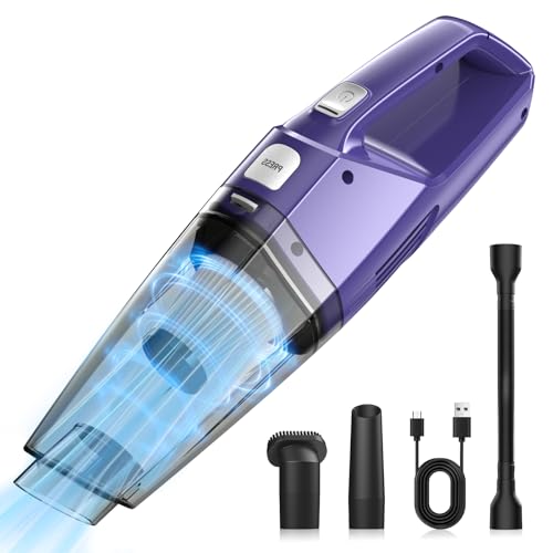 Bossdan Handheld Vacuum Cordless,Car Vacuum Cleaner Portable with Powerful Suction/Multi Accessories,Low-Noise Lightweight Mini Hand Vacuum Cordless Rechargeable for Car,Office and Home Cleaning