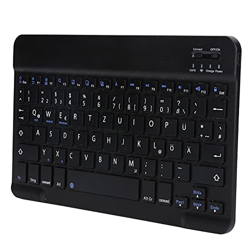 German Keyboard 10Inch Keyboard German Layout USB Computer Keyboard for Laptops, PC(Black)