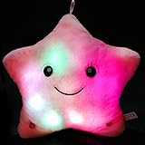 BSTAOFY Musical LED Twinkle Star Stuffed Animals Creative Lullaby Light up Soft Singing Pillow Plush Toys Accompany Kids Glow at Night Birthday for Girls Toddlers, Pink