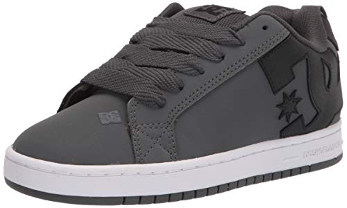 DC Men's Court Graffik Skate Shoe, Dark Grey/Black/White,13 M US