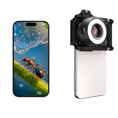 Apexel 120X Zoom Macro Lens Kit for Cell Phones, Pocket Microscope Camera with Selfie Light, HD Macro Photography Lens for iPhone Android Cell Phones