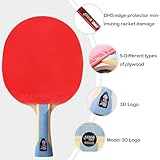 DHS Ping Pong Paddles Professional Table Tennis Racket with Hurricane Rubber Carrying Case - ITTF Approved Rubber for Tournament Play